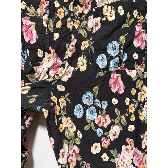 Anthropologie Maeve The Colette Crop Wide Leg Floral Black Pants Size 22W - Picture 7 of 10
